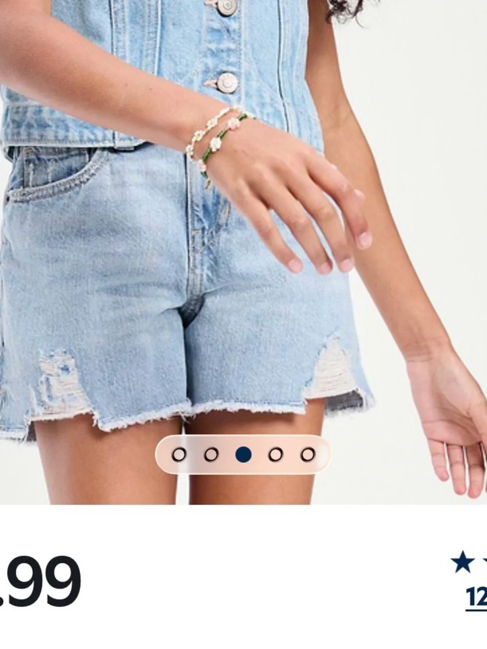 NWT Old Navy High-Waisted Ripped Frayed-Hem Jean Shorts for Girls Size 5